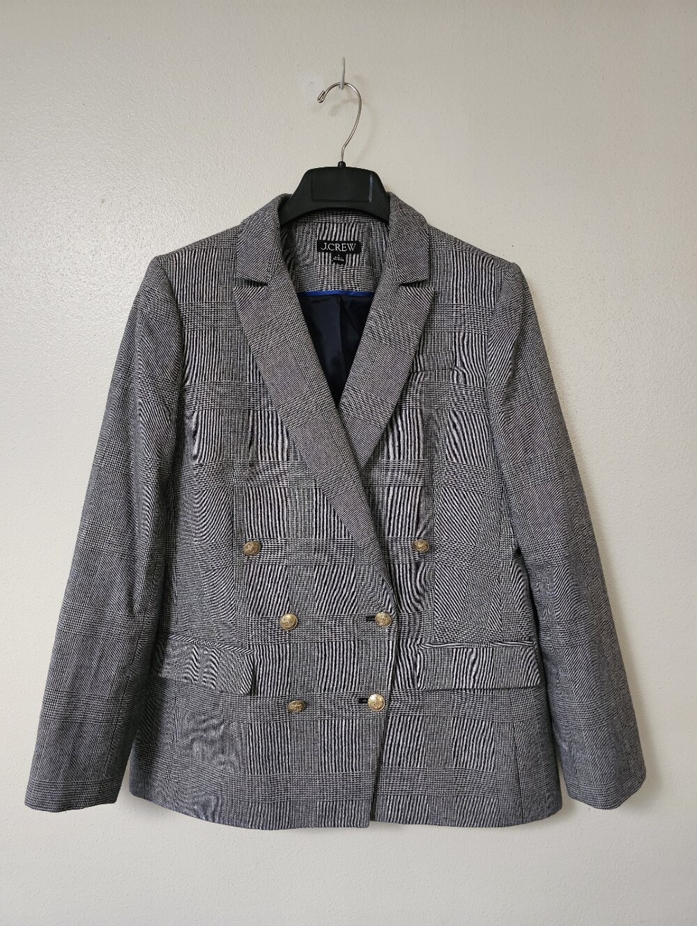 J. Crew Brynn Plaid English Wool Blazer Sz 8 - Picture 2 of 3